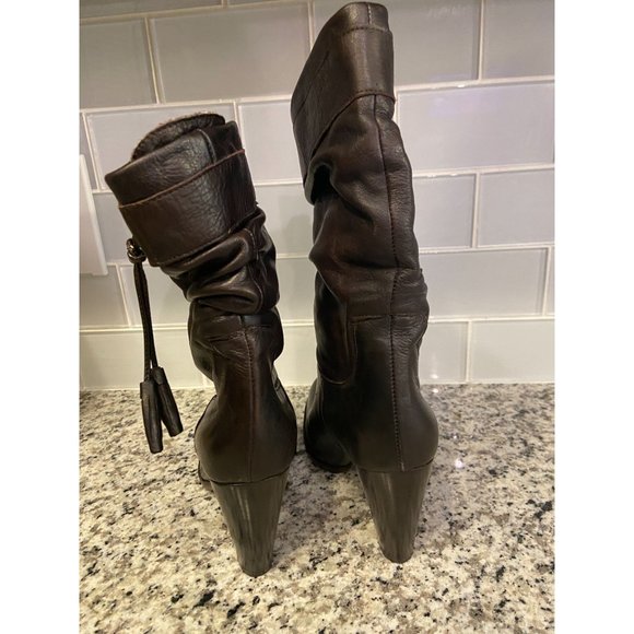 Marella Womens Brown Leather Boots Made in Italy Size 37/7 - Picture 4 of 10